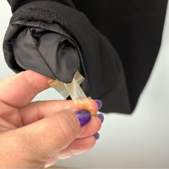 Calvin Klein Ruffle Flutter Sleeve Sheath Dress Black Back Zip Cocktail LBD Sz 4 - Picture 8 of 16